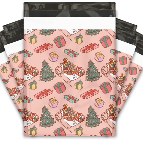 🛷 20 HOLIDAY SLEIGH Poly Mailers 10 x 13 inch - Picture 2 of 7